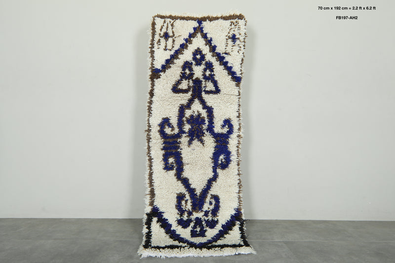 Handwoven boucherouite rug - 2.2 ft x 6.2 ft - Berber carpet