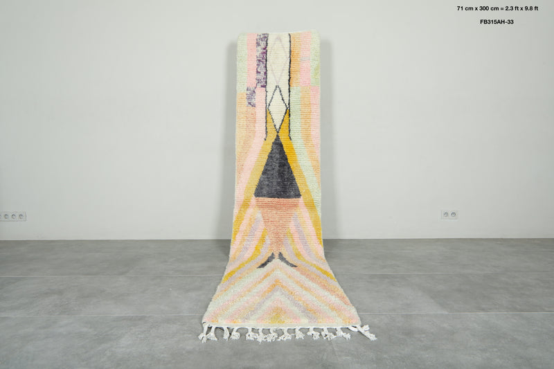 Runner Moroccan rug - 2.3 ft x 9.8 ft - Handmade wool rug