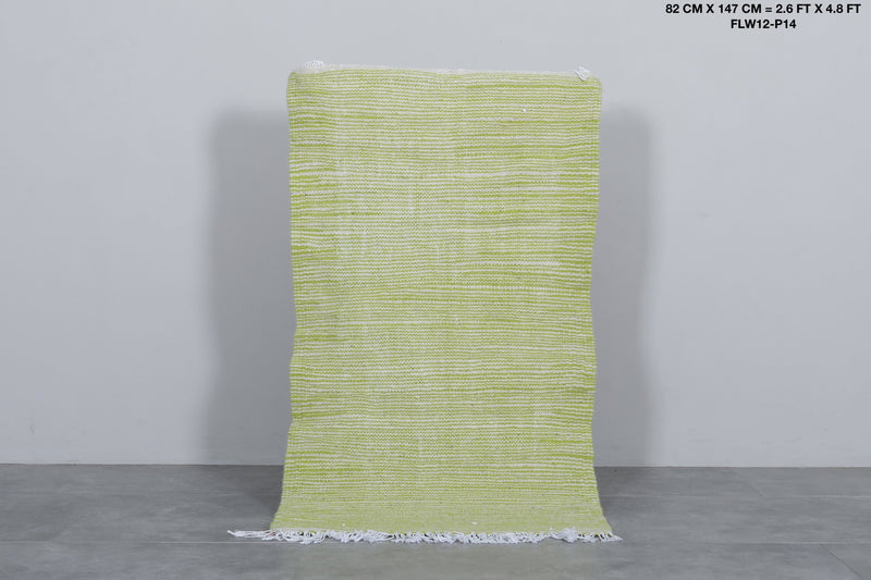 Lime Green Moroccan Rug - 2.6 X 4.8 Feet | Handcrafted Beauty