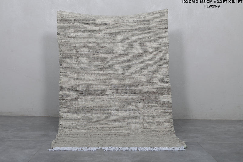 Handwoven Moroccan Rug - 3.3 x 5.1 FT | Wool Area Rug - Flat woven rugs