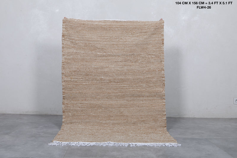 Neutral Moroccan Rug - 3.4 X 5.1 Feet | Handwoven Perfection