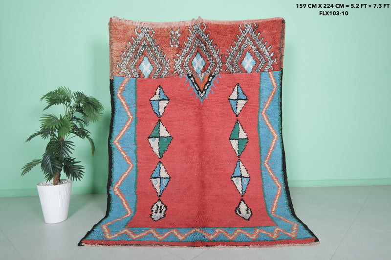 Moroccan Rug - Handwoven 5.2ft x 7.3ft | Vibrant Berber Design - moroccan rug