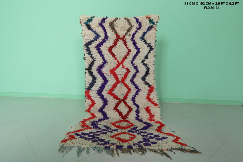 Moroccan Rug with Vibrant Geometric Patterns – 2.9 x 6.2 ft - moroccan rug