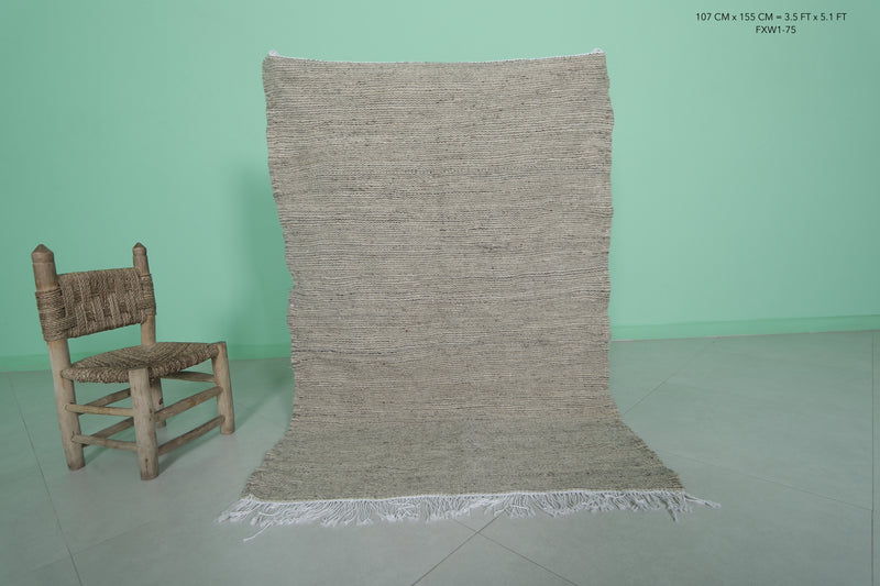 Handwoven Moroccan Rug - 3.5 X 5.1 Feet | Rustic Wool Charm