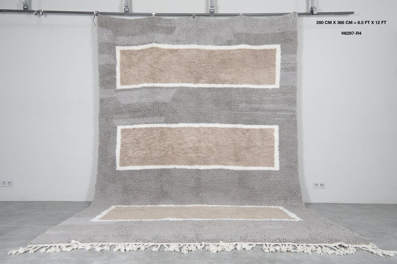 Grey Handmade Beni Ourain Rug 8.5 X 12 FT - 