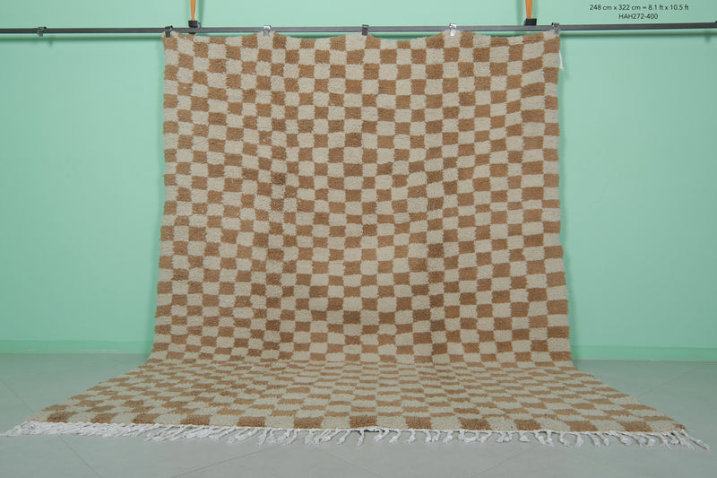 Beni Ourain Checkered Rug - 8.1 x 10.5 Feet | Moroccan Elegance - Beni ourain rugs