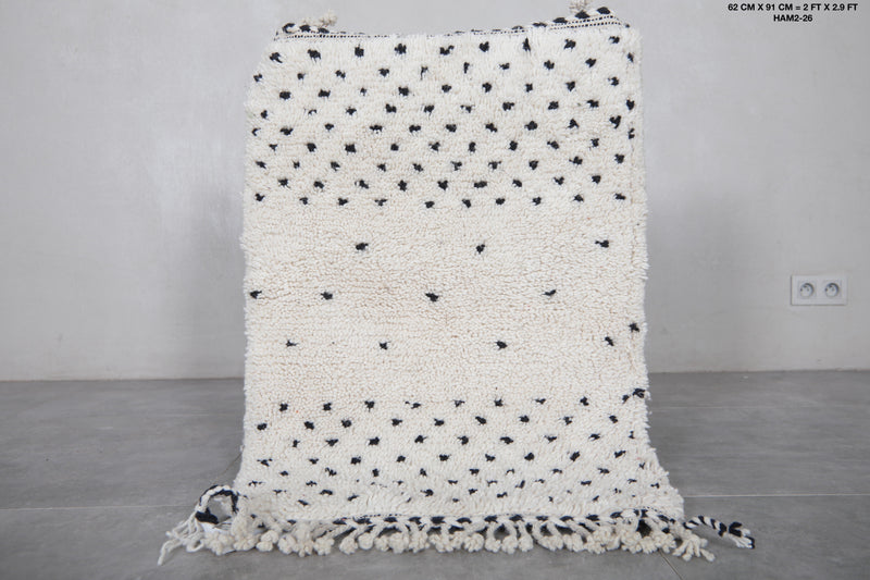 Tribal Moroccan rug - 2 x 2.9 Feet | Handmade berber carpet