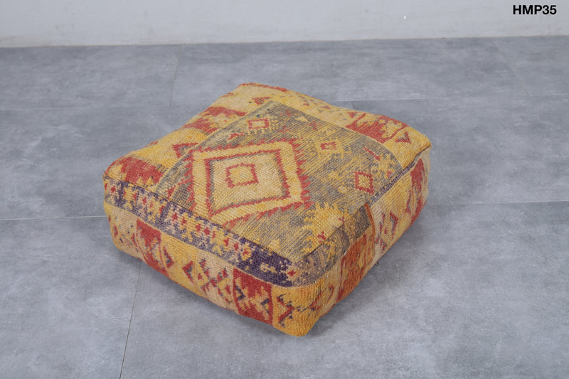 Moroccan handmade old ottoman pouf - kilim pouf