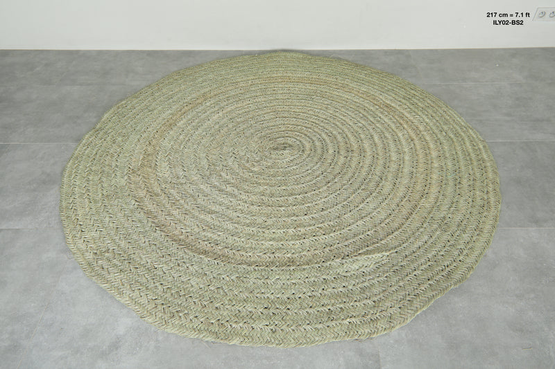 Round Moroccan hassira - 7.1 ft - Hassira