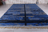 Custom Dark Blue Moroccan rug - handmade berber carpet