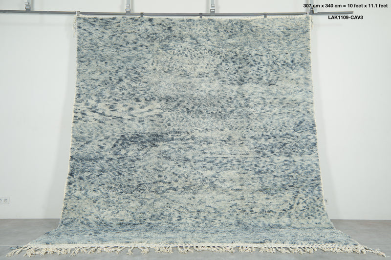 Moroccan wool rug 10 ft x 11.1 ft - Handmade