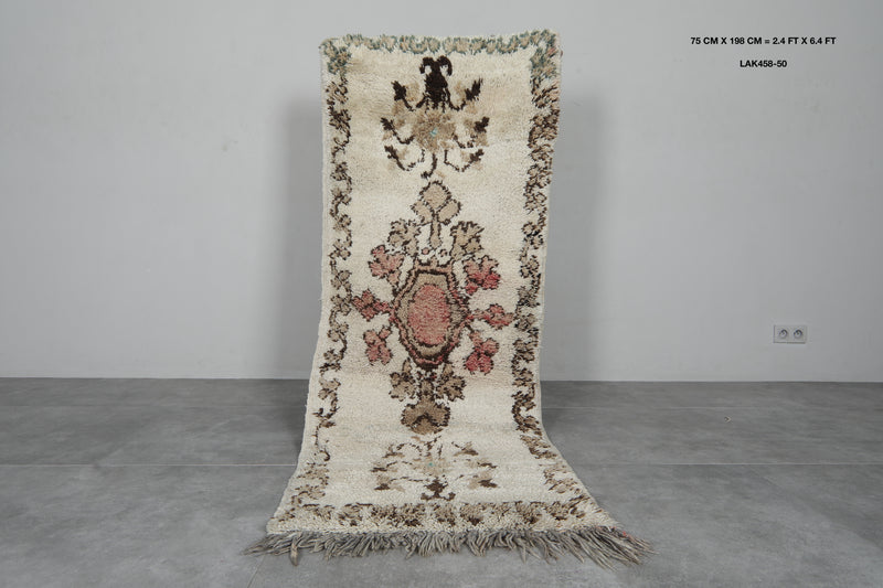 Handmade wool rug 2.4 FT X 6.4 FT - 