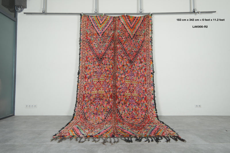 Colorful Moroccan rug 6 ft x 11.2 ft - Handmade - moroccan rug