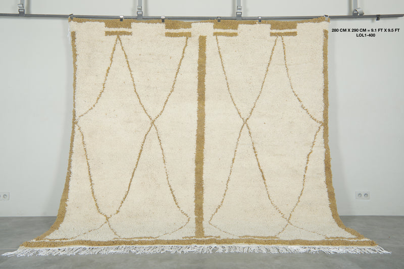 Handmade Moroccan wool rug - 9.1 FT X 9.5 FT
