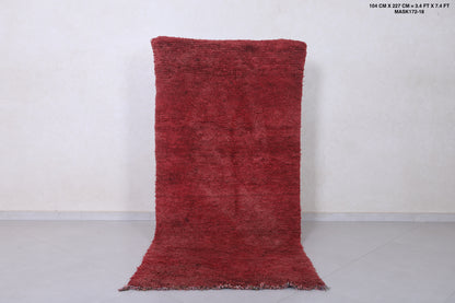 Moroccan berber rug 3.4 X 7.4 Feet - Boucherouite Rugs