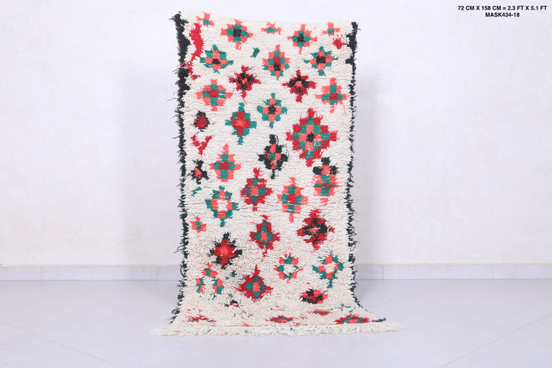 Colorful Moroccan Rug - 2.3 X 5.1 Feet - Boucherouite Rugs