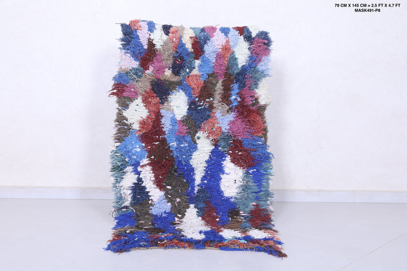 Moroccan Berber Rug - 2.5 X 4.7 ft Multicolor Handmade - Beni ourain rugs