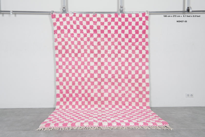 Moroccan wool rug 6.1 feet x 8.9 feet - 