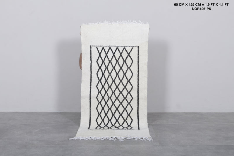 Moroccan Handwoven Kilim Rug - Artisan Design 1.9x4.1 FT - Handwoven Kilim