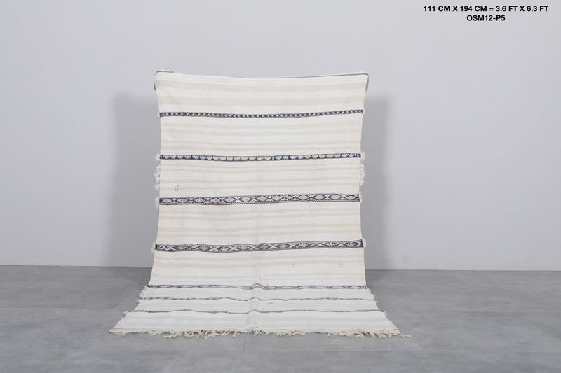 Handwoven Berber Tribal Rug - 3.6 FT X 6.3 FT - Wedding blanket