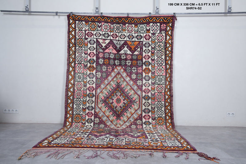 Boujaad Moroccan Rug 6.5 x 11 Feet – Handmade Vintage Wool Carpet
