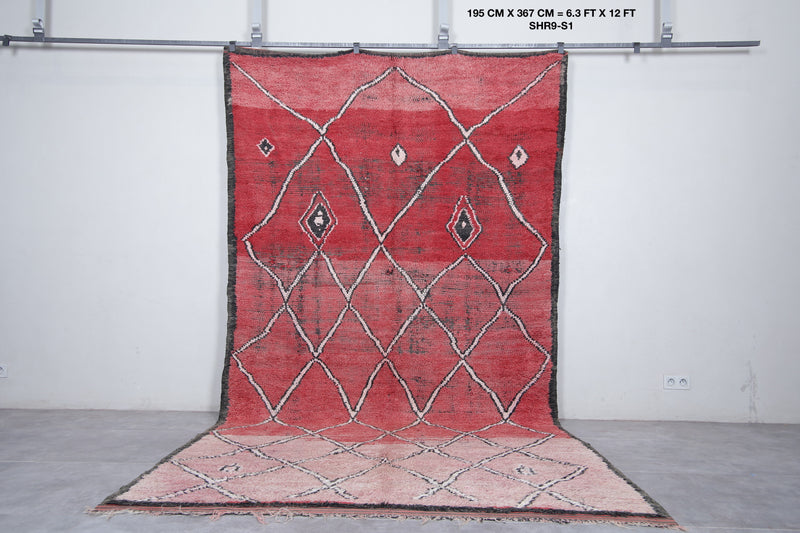 Boujaad Moroccan Rug with Diamond Patterns - 6.3 x 12 Feet - area rugs