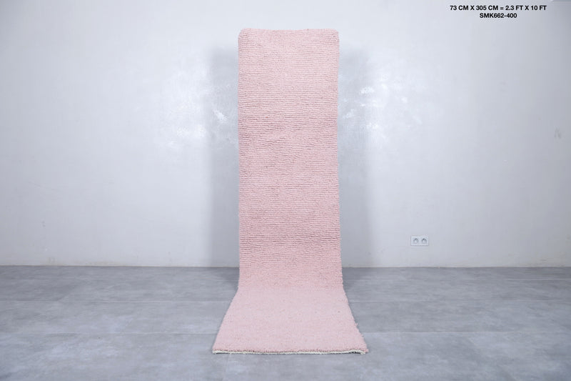 Moroccan Rug - 2.3x10 FT | Handwoven Pink Runner - Runner moroccan rugs