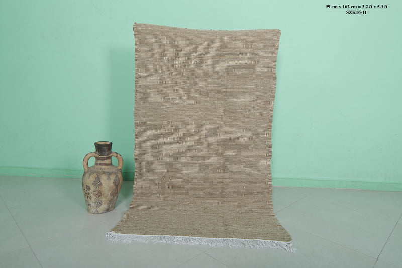 Handwoven Moroccan Rug - 3.2 X 5.3 Feet | Natural Elegance - Flat woven rugs
