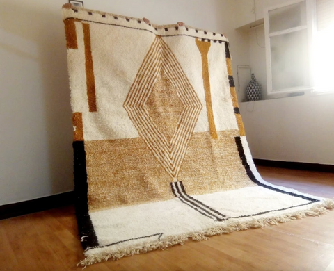Handmade Beni ourain Morocco rug - Berber wool rug