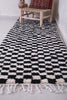 Black and white checkered runner rug - Custom wool size