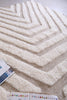 Custom modern Moroccan wool rug - Cream & beige geometric