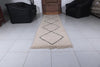 Custom beni ourain runner rug - Cream wool with black diamond pattern