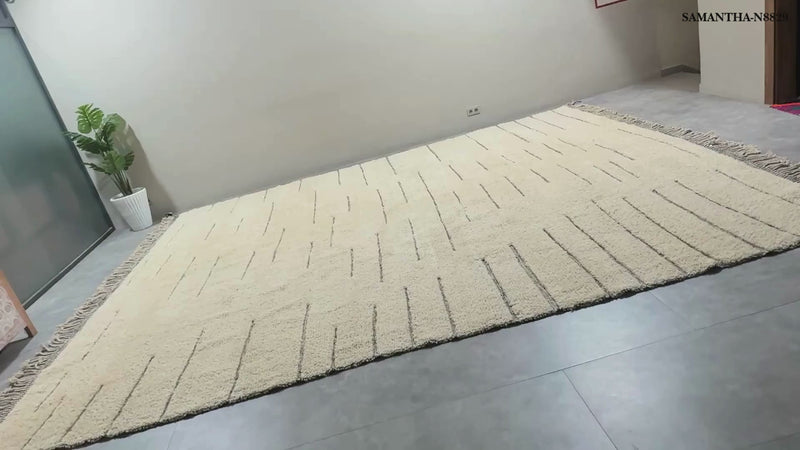 White handwoven Moroccan rug - Custom rug