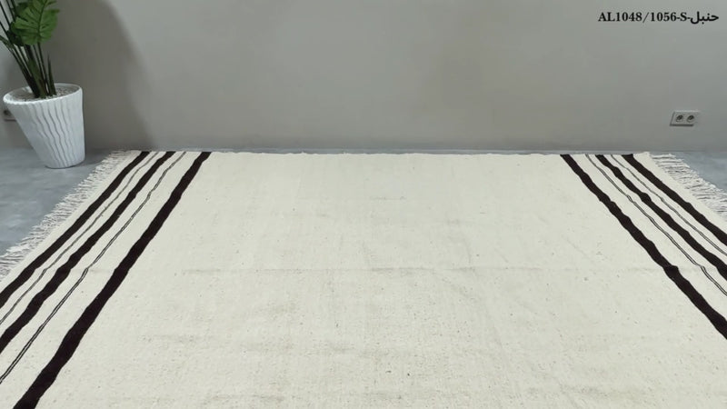 Handwoven Moroccan flatwoven wool rug - Custom rug