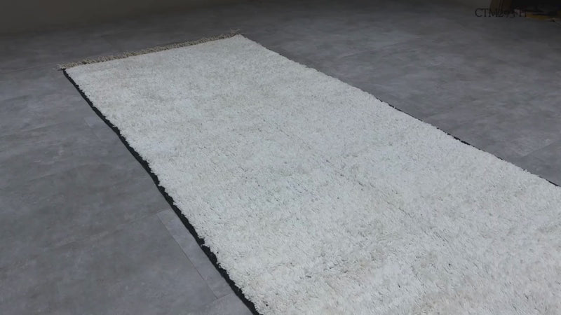 White & black minimalist Moroccan rug - Custom berber carpet