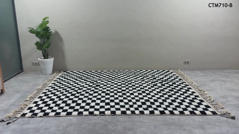 Handwoven Moroccan Checkered rug - Custom rug