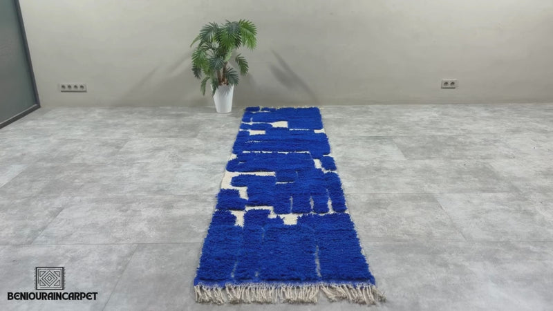 Blue Moroccan wool rug – Custom handmade rug