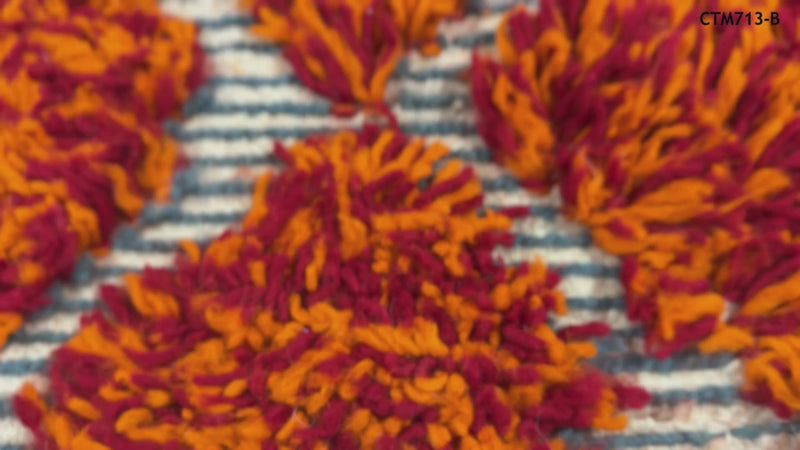 Handwoven orange Moroccan rug – Custom wool rug
