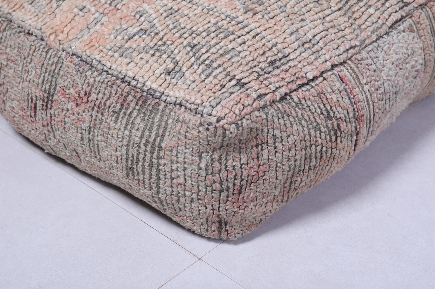 Two moroccan handmade berber old rug pouf