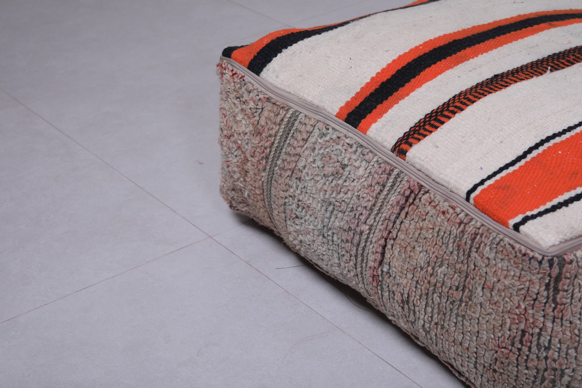 Two moroccan handmade berber old rug pouf