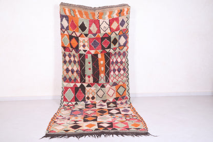 Vintage handmade moroccan berber runner rug 4.2 FT X 10 FT
