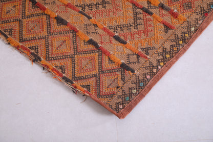 Vintage handmade moroccan berber hassira 6.2 FT X 13.9 FT