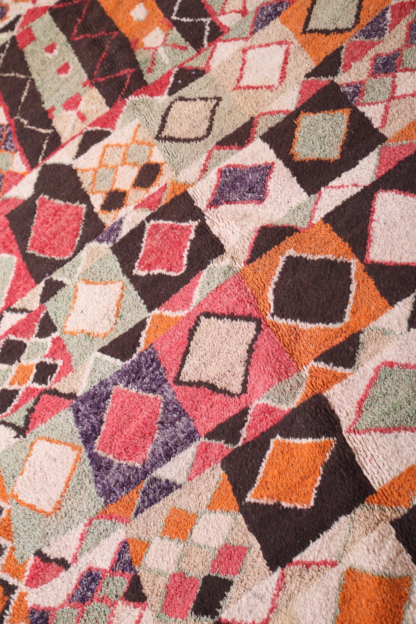 Vintage handmade moroccan berber runner rug 4.2 FT X 10 FT