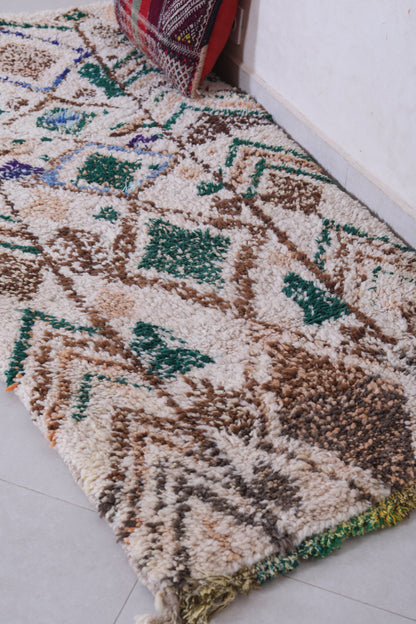 Vintage handmade moroccan runner rug 2.7 FT X 6.3 FT