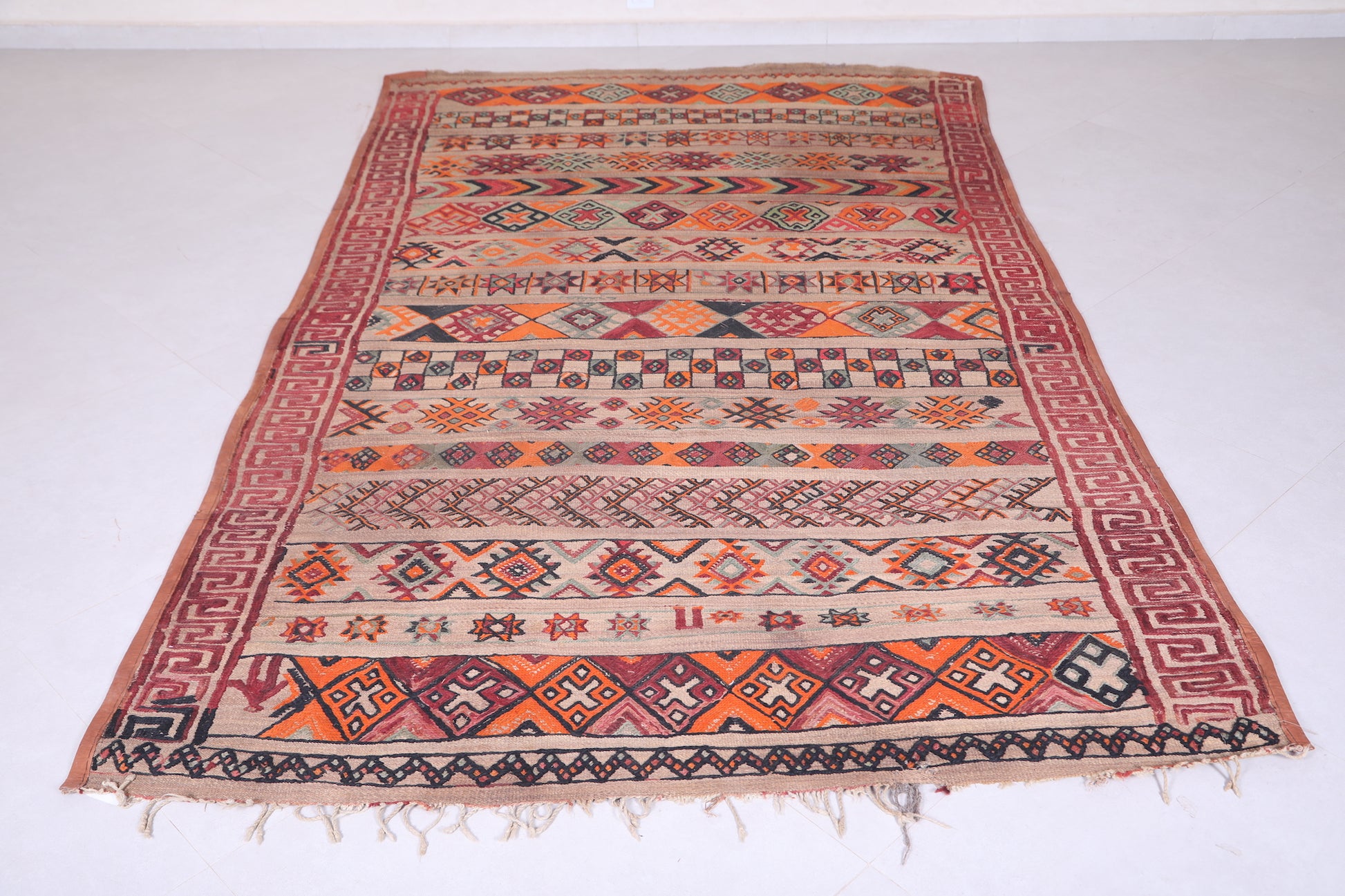 Berber Rug with different Symbols 5.5 FT X 9.4 FT