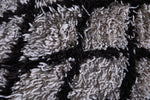 berber Beni ourain rug with black stripes 2.9 X 5.5 Feet