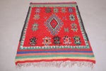 Red Moroccan rug 4.1 X 6.5 Feet