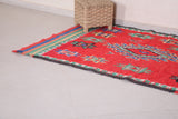 Red Moroccan rug 4.1 X 6.5 Feet
