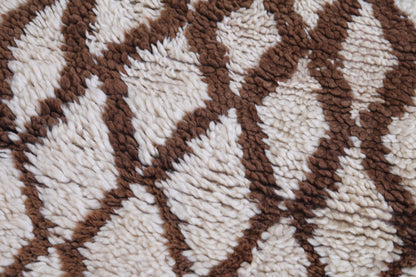 Beige and Brown Moroccan Rug 2.9 X 5.2 Feet
