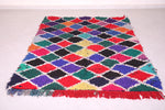 Colorful Moroccan Boucherouite rug 6.5 X 5 Feet